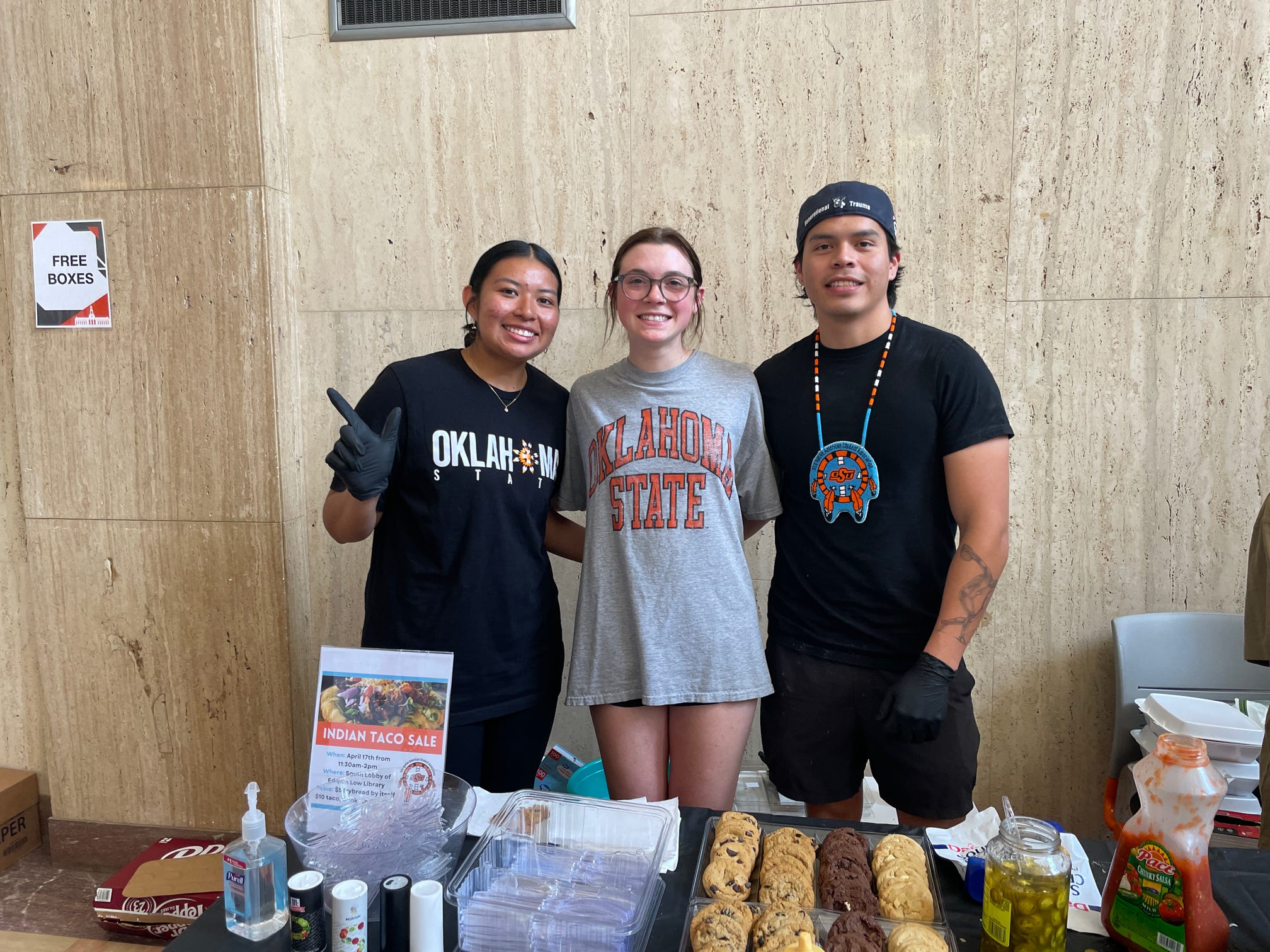 Jaden and Cydnee (MAIOSU 2025-2026) with Amira at 2025 NASA Taco Sale