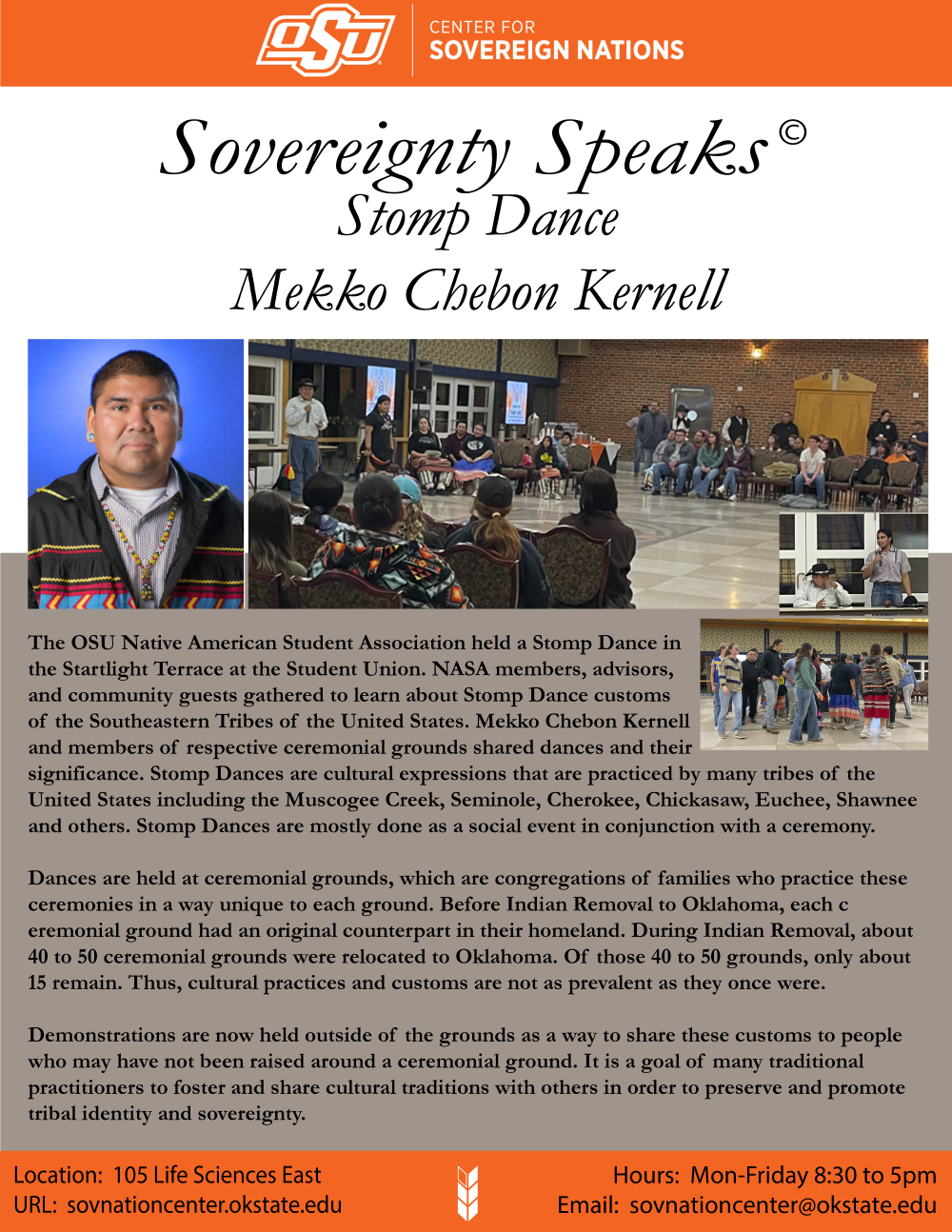 Graphic featuring Mekko Chebon Kernell (Helvpe Ceremonial Grounds) with the title ‘Celebrating Culture through Stomp Dance – Helvpe Ceremonial Grounds’.