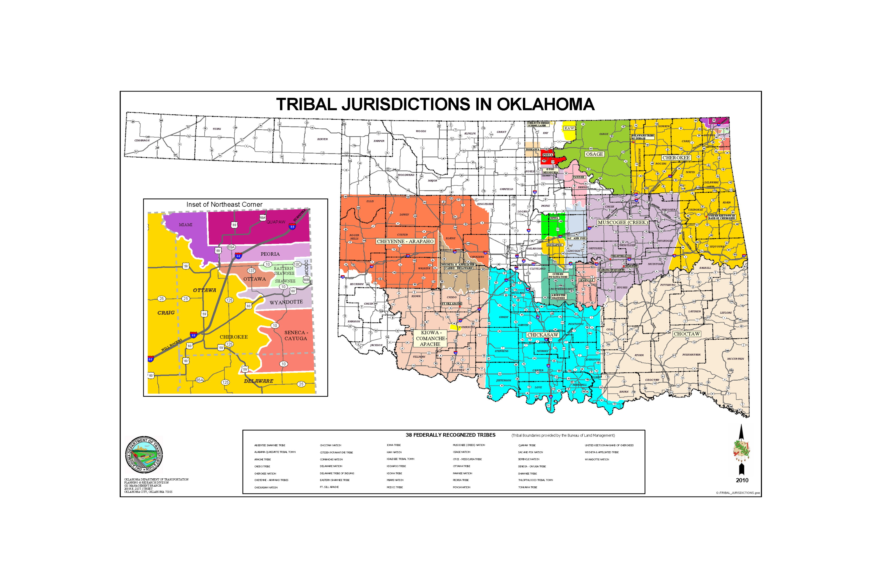Map of Tribal Jurisdictions in Oklahoma