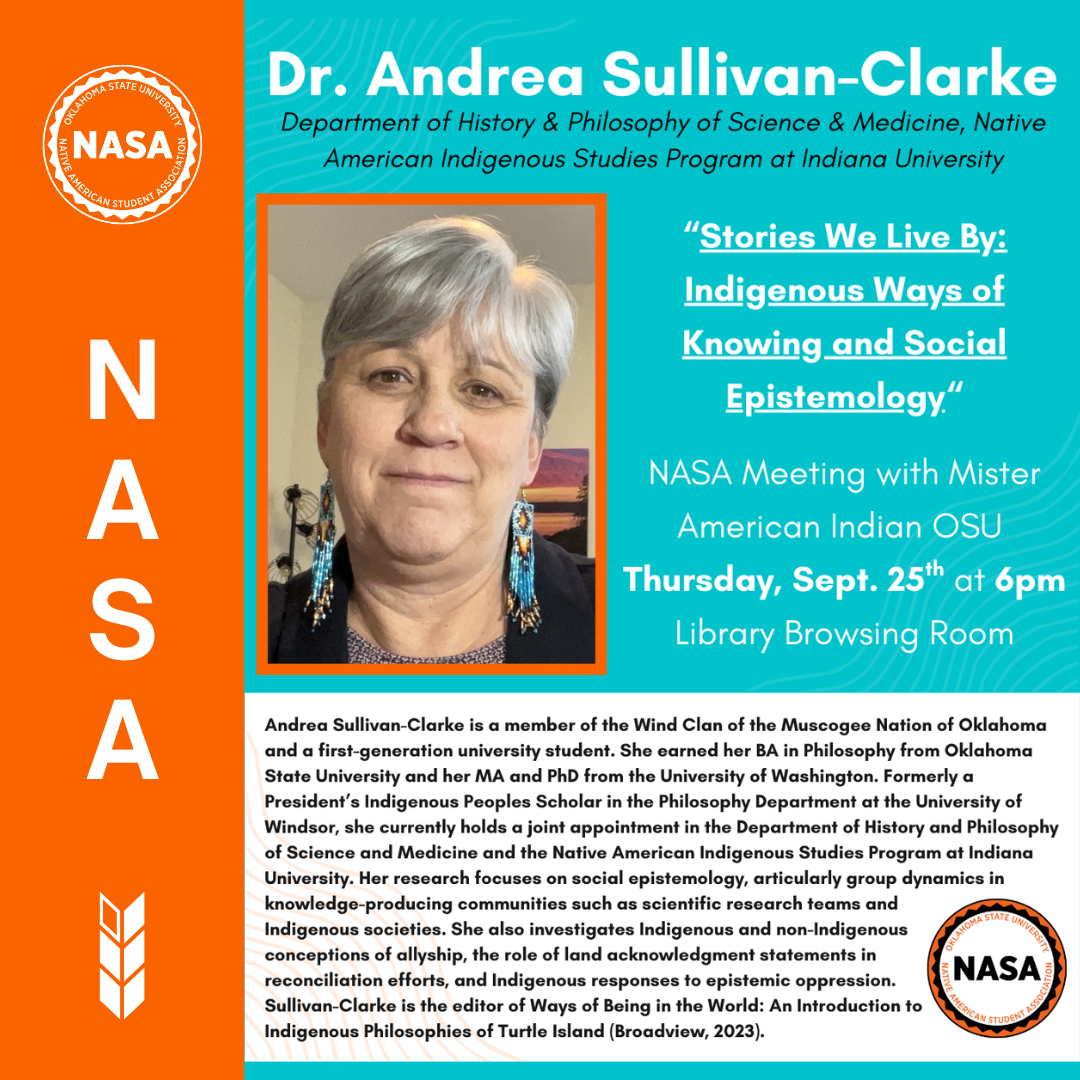 Upcoming NASA Meeting with virtual presence of Dr. Andrea Sullivan-Clarke, Dept. of History & Philosophy of Science & Medicine, Native American Indigenous Studies Program at Indiana University. 
