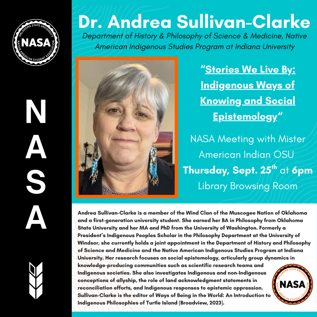 Upcoming NASA Meeting with virtual presence of Dr. Andrea Sullivan-Clarke, Dept. of History & Philosophy of Science & Medicine, Native American Indigenous Studies Program at Indiana University. 