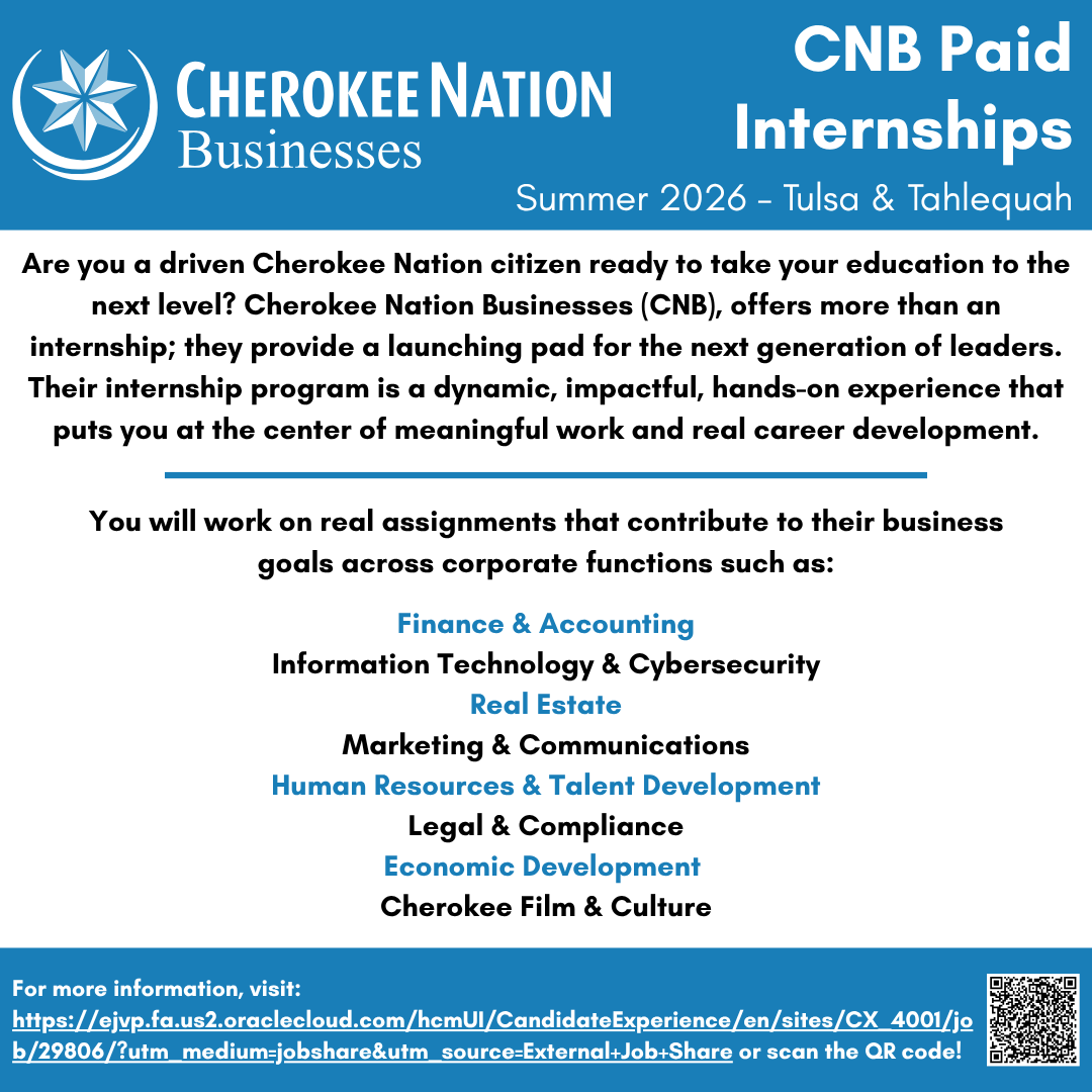 Cherokee Nation Businesses Summer 2026 Internships